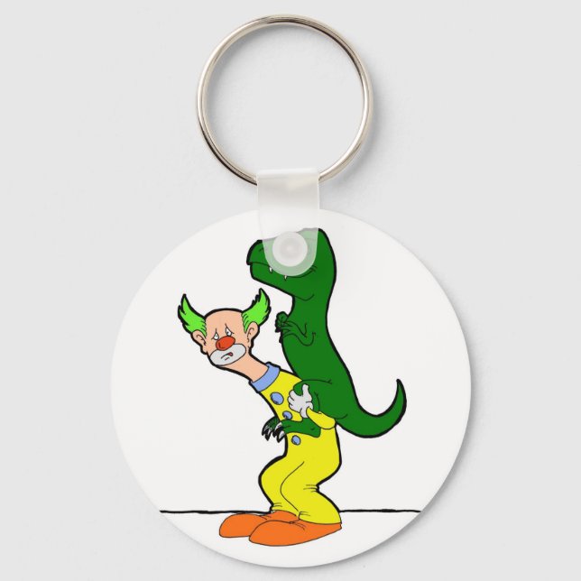 Porte-clés Dinosaur équitation clown (Recto)