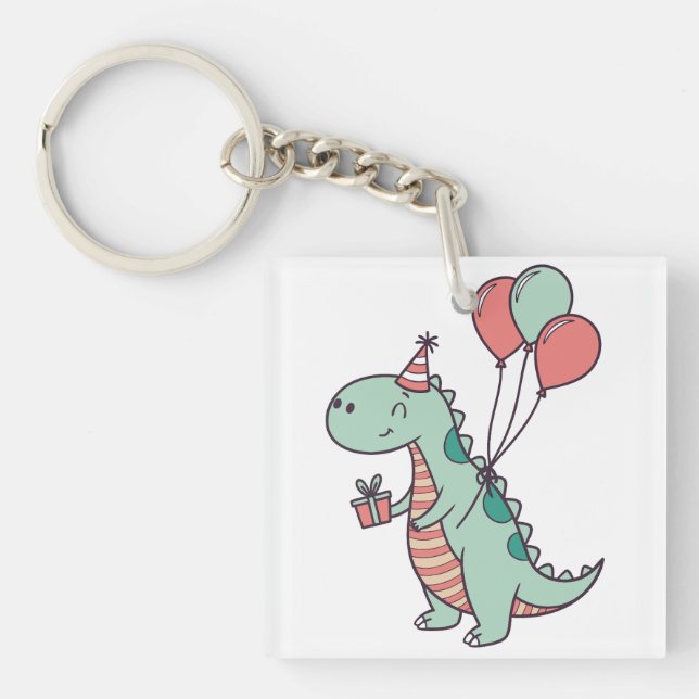 Porte-clés Dinosaure Dinosaure Caricature (Devant)