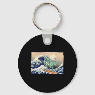 Porte-clés Dinosaure drôle, T Rex Surfant, Art de dinosaure, 