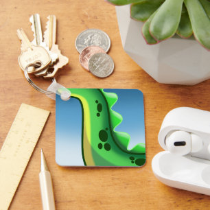 Porte-clés DINOSAURE MYSTÉRIEUX À LONG COL par Jeff Willis Ar
