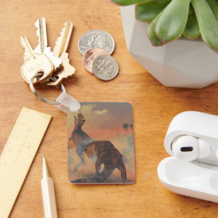 Porte-clés Dinosaures vintage, Carnotaurus rugissant dans la 