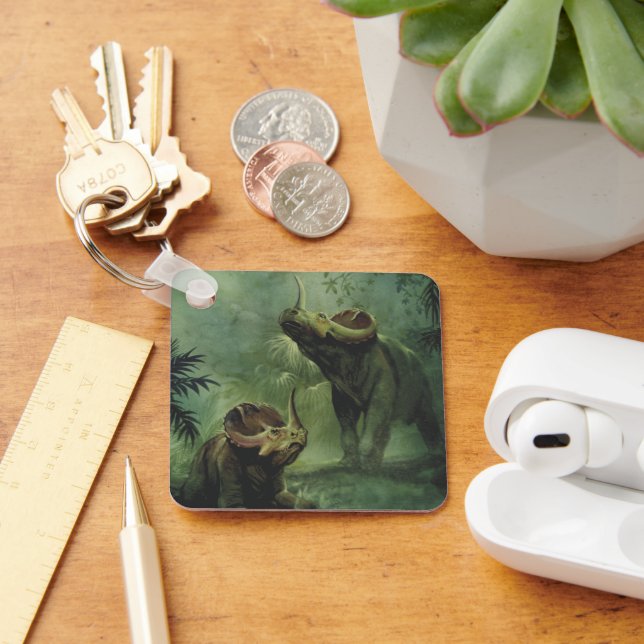 Porte-clés Dinosaures vintage, Centrosaurus dans la jungle (Bureau)