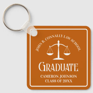 Porte-clés Diplôme de l'école de droit Orange personnalisé