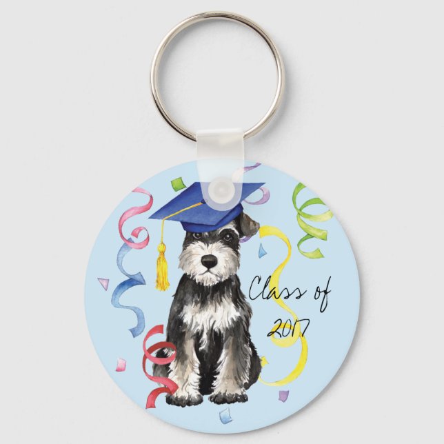 Porte-clés Diplômé de Mini Schnauzer (Recto)