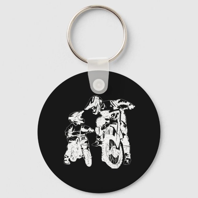 Porte-clés Dirt Vélo Papa Motocross Motorcycle Père (Recto)
