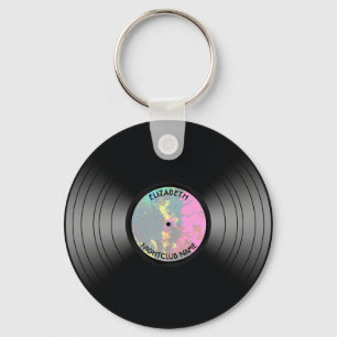 Porte-clés Discothèque Vintage De Vinyl Music Record Ou Fan 