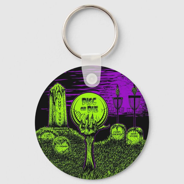 Porte-clés Disque Ou Die - Conception De Disque Golf (Recto)