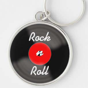 Porte-clés disque vinyle Rock Roll Rouge