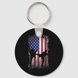 Porte-clés Distressed américain Drapeau botté en bottes Usa P