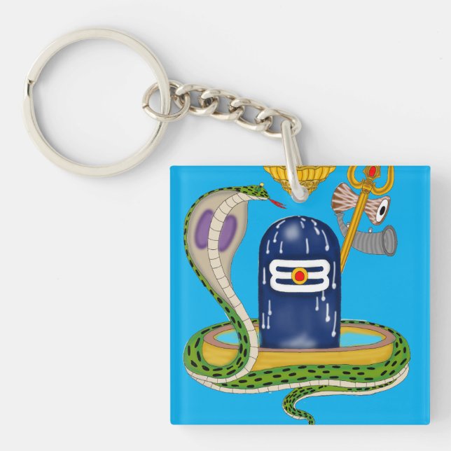 Porte-clés Divine Shivlingam Keychain – Sacred Mahadev Symbol (Devant)