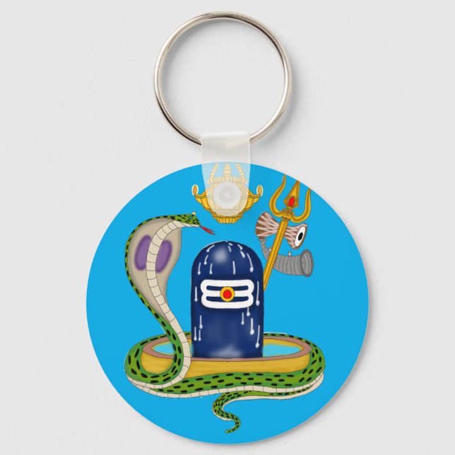 Porte-clés Divine Shivlingam Keychain – Sacred Mahadev Symbol (Recto)