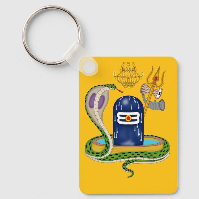 Porte-clés Divine Shivlingam Keychain – Sacred Mahadev Symbol (Recto)