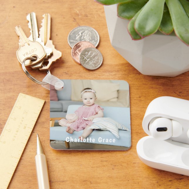 Porte-clés do-it-yourself Photo personnalisée et nom (Bureau)
