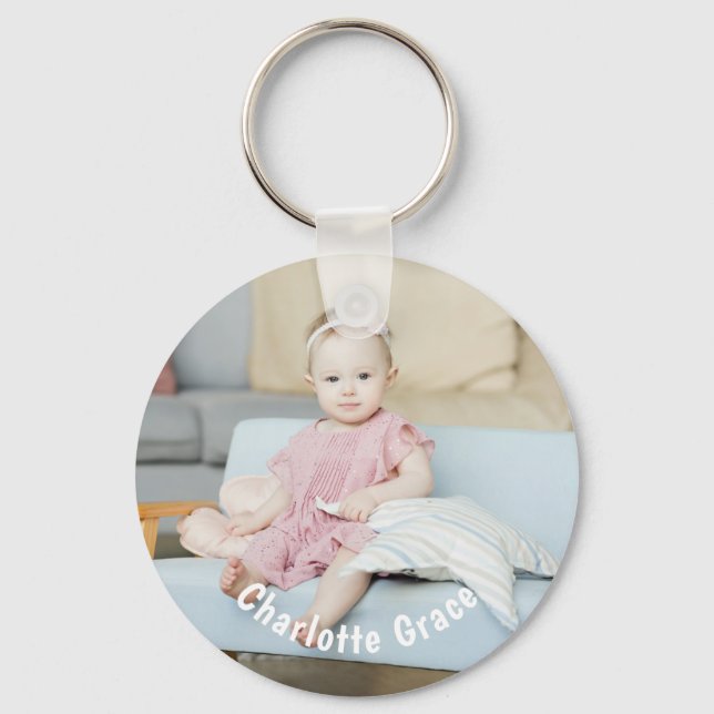 Porte-clés do-it-yourself Photo personnalisée et nom (Recto)