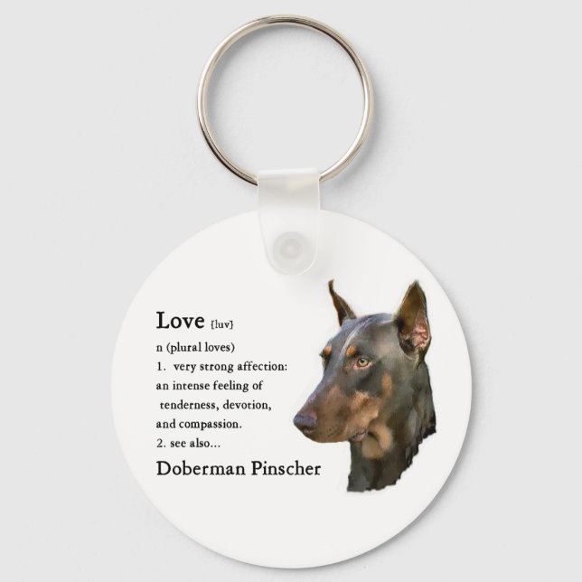 Porte-clés Doberman Pinscher Cadeaux (Recto)