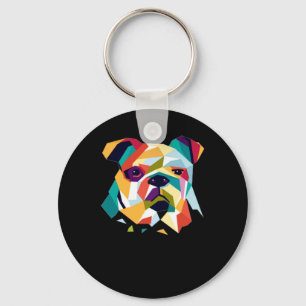 Porte-clés Dog Lovers Bulldog Polygonal Abstract Graphic