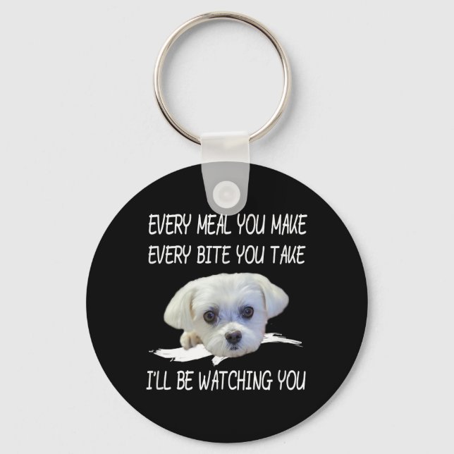 Porte-clés Dog lovers | Cute Maltese Every Meal You Make (Recto)