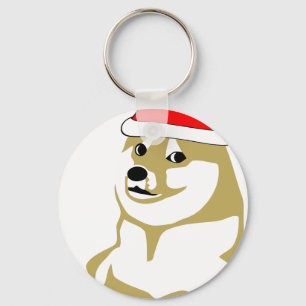 Porte-clés doge wow mème très xmas si casquette beaucoup père