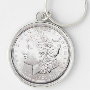 PORTE-CLÉS DOLLAR EN ARGENT DE MORGAN