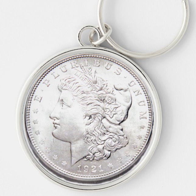 PORTE-CLÉS DOLLAR EN ARGENT DE MORGAN (Devant)