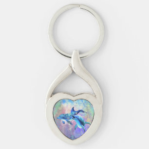Porte-clés Dolphin Couple - Ajouter Votre Photo / Nom -