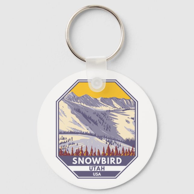 Porte-clés Domaine skiable de Snowbird Hiver Utah (Recto)