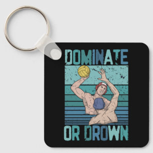 Porte-clés Dominez Ou Bas Retro Water Polo Player Vintage S