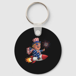 Porte-clés Donald Trump 2024 heureux 4 juillet Trump américai