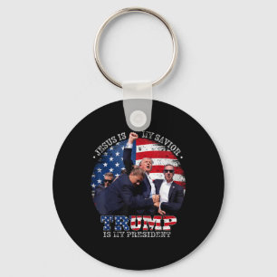 Porte-clés Donald Trump Combattre Jésus Est Mon Sauveur Trump