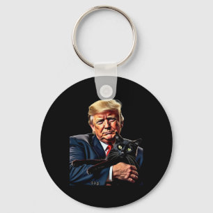 Porte-clés Donald Trump Holding Cat Graphic Drôle Politique M