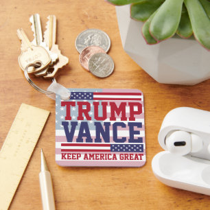 Porte-clés Donald Trump JD Vance 2024 Garder l'Amérique grand