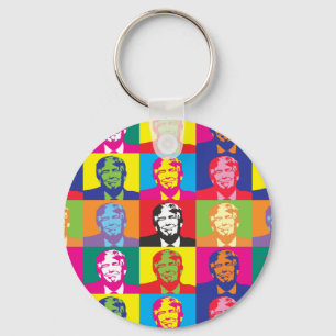 Porte-clés Donald Trump Pop Art Porte - clé du bouton