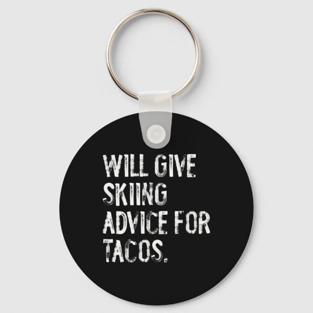 Porte-clés Donnera des conseils de ski pour tacos Drôle de co (Recto)