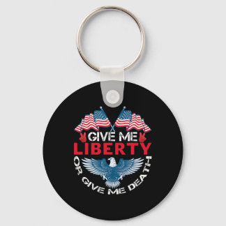 Porte-clés Donnez-moi la liberté ou donnez-moi la mort Drapea