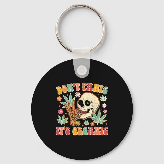 Porte-clés Don't Panic It's Organic Weed Skull  (Recto)
