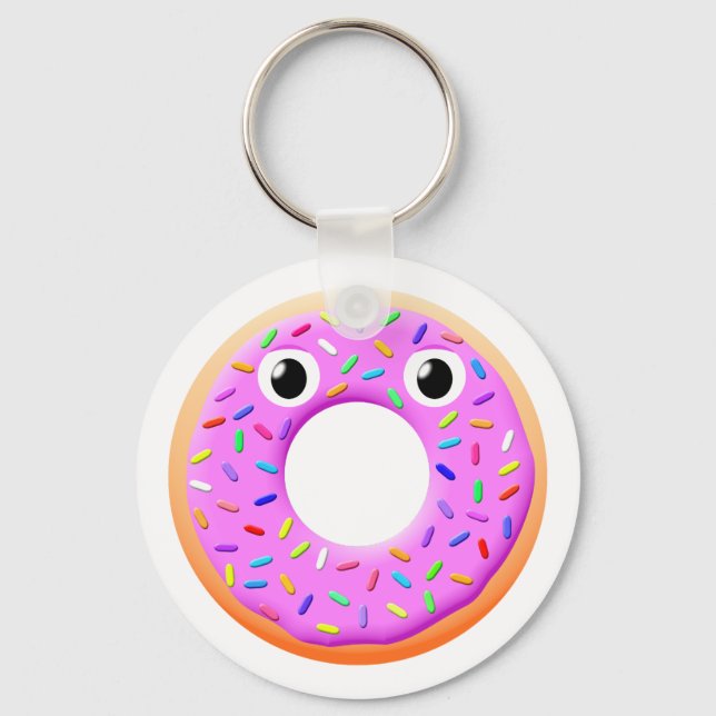 Porte-clés Donut Avec Yeux Et Sprinkings Dessin (Recto)