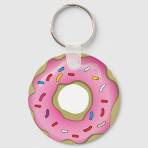 Porte-clés Donut jaune avec glaçage et arrosage