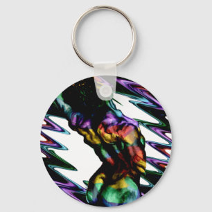 Porte-clés Dos de torse masculin Couleurs rétro