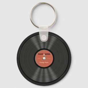 Porte-clés Dossier de vinyle de rock vintage