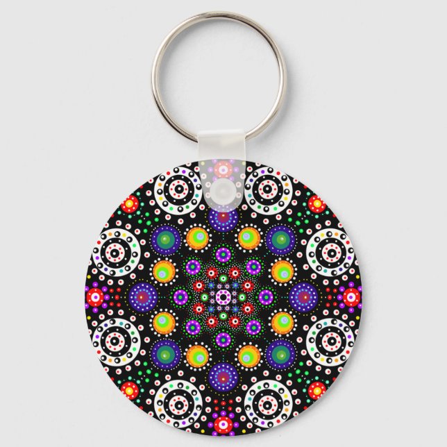 Porte-clés Dot psychédélique Mandala (Recto)