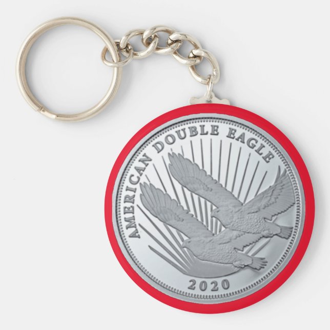 PORTE-CLÉS DOUBLE AIGLE EN ARGENT (Devant)
