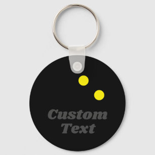 Porte-clés Double balle de squash de point jaune personnalisé