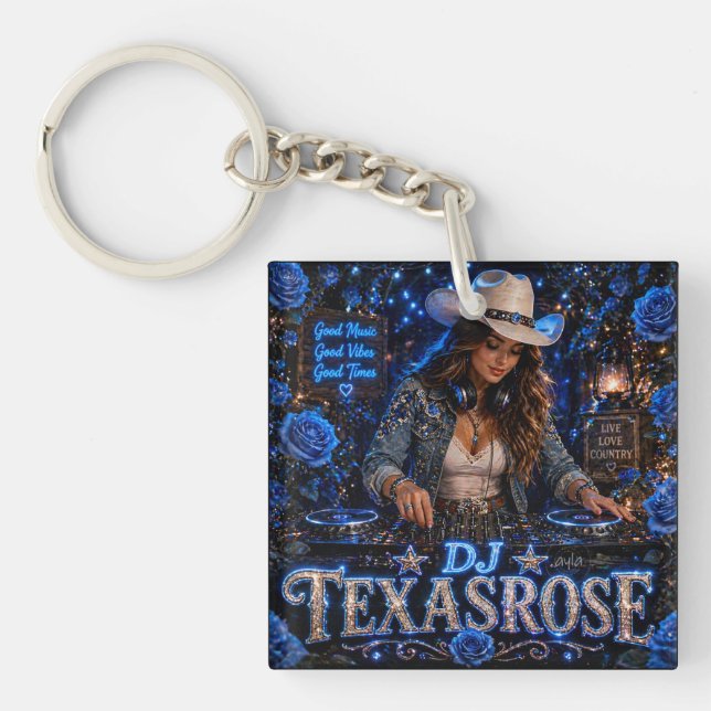 Porte-clés double face DJ TEXASROSE (Devant)