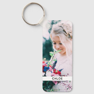 Porte-clés Double Sided 2 Photo & Name Metal Keychain