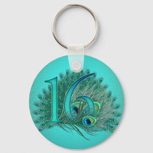 Porte-clés doux 16 anniversaire décoré numéro d'âge