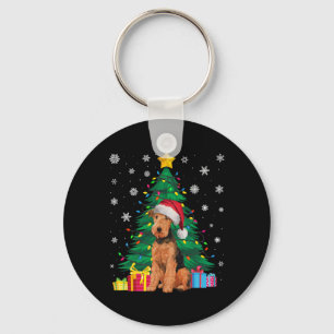 Porte-clés Doux moche Jeu de Noël Lumières Airedale Terrier C