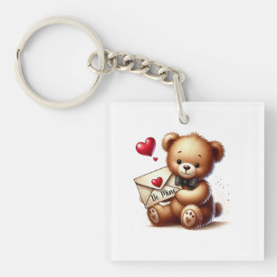 Porte-clés Doux ours en peluche Saint-Valentin Fais-moi à moi