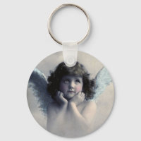 Doux Rosy Cheeked Angel Vintage dans les nuages