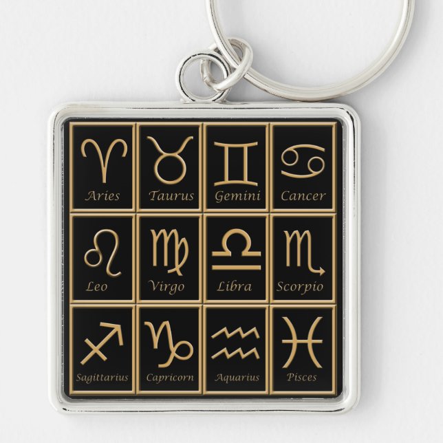 Porte-clés Douze Signes Zodiac Or Premium Porte - clé (Devant)
