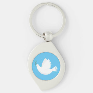 Porte-clés Dove with olive branch